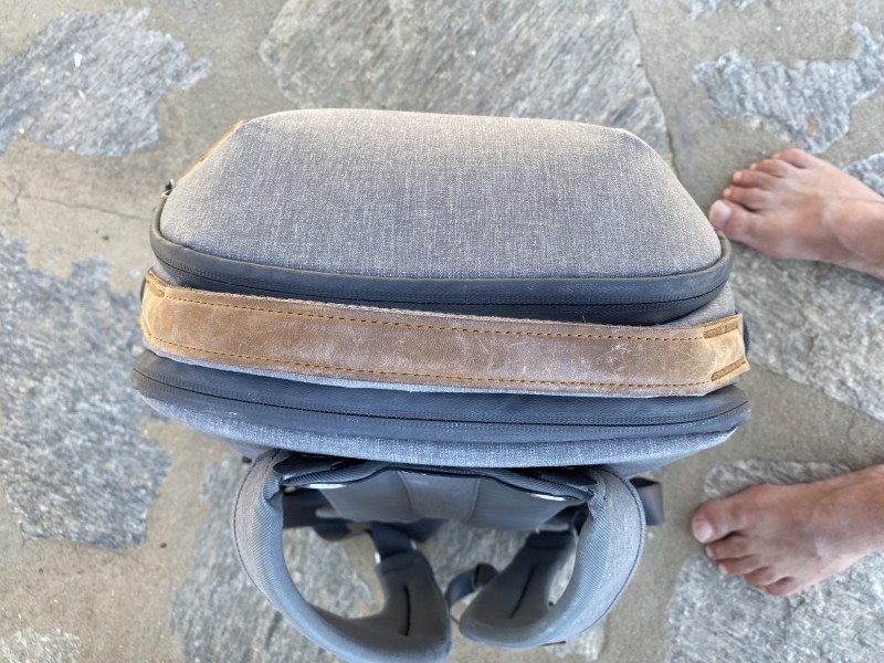 Top view of the bag