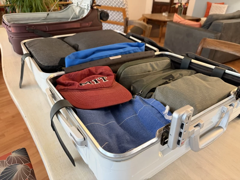 The Rimowa packed with my standard load
