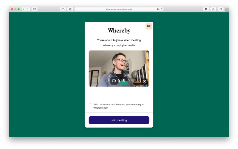 Whereby.com/davidroessli login screenshot