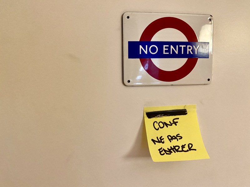 Mathias' bedroom Do Not Disturb sign